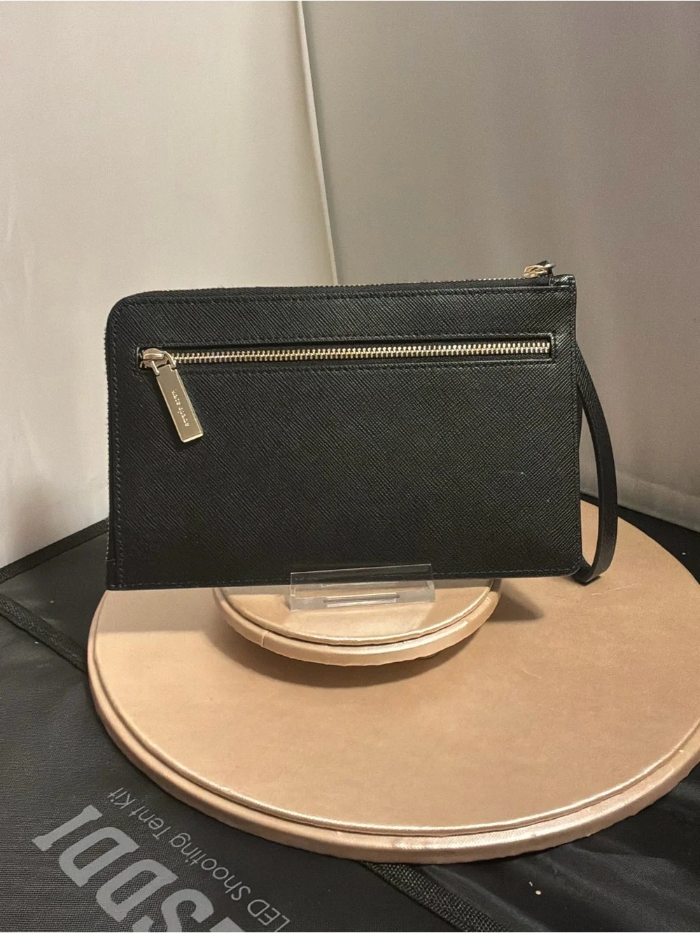 kate spade Staci medium L Zip Black Leather Wristlet